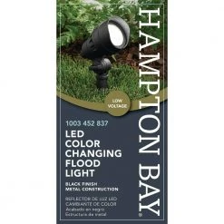 4.5-Watt Millennium Black Adjustable Light Color Outdoor Integrated LED Landscape Flood Light by Hampton Bay -Hampton Bay Sales millennium black hampton bay landscape flood lights iwh1501ls 6 44 1000