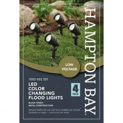 4.5-Watt Millennium Black Adjustable Light Color Outdoor Integrated LED Landscape Flood Light (4-Pack) by Hampton Bay -Hampton Bay Sales millennium black hampton bay landscape flood lights iwh1501ls 6 4pk 1f 1000