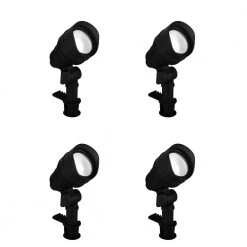 4.5-Watt Millennium Black Adjustable Light Color Outdoor Integrated LED Landscape Flood Light (4-Pack) by Hampton Bay