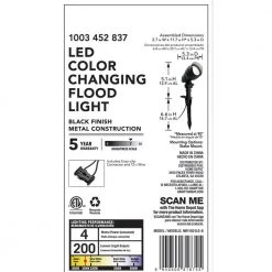 4.5-Watt Millennium Black Adjustable Light Color Outdoor Integrated LED Landscape Flood Light by Hampton Bay -Hampton Bay Sales millennium black hampton bay landscape flood lights iwh1501ls 6 fa 1000