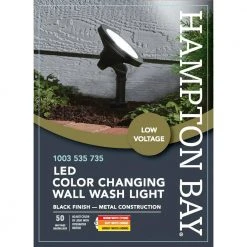 9.8-Watt Black Adjustable Light Color Outdoor Integrated LED Landscape Flood Light by Hampton Bay -Hampton Bay Sales millennium black hampton bay landscape flood lights iwh5101l 2 1f 1000