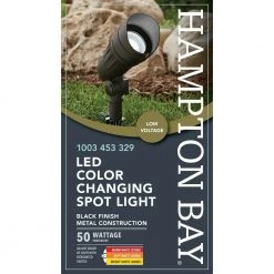 9.8-Watt Millennium Black Adjustable Light Color Outdoor Integrated LED Landscape Spot Light by Hampton Bay -Hampton Bay Sales millennium black hampton bay spotlights iwh2301ll 7 1f 1000
