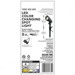 4.5-Watt Millennium Black Adjustable Light Color Outdoor Integrated LED Landscape Spot Light by Hampton Bay -Hampton Bay Sales millennium black hampton bay spotlights iwh2301lm 5 fa 1000