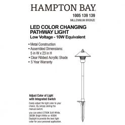 Low Voltage Bronze LED Path Light with Adjustable Color by Hampton Bay -Hampton Bay Sales millennium bronze hampton bay path lights iwv1501l 4 1f 1000