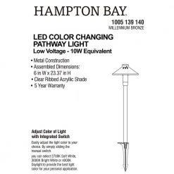 Low Voltage Bronze LED Path Light with Adjustable Color by Hampton Bay -Hampton Bay Sales millennium bronze hampton bay path lights jtk1501l 1f 1000