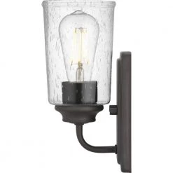 Evangeline 4.5 in. 1-Light Modern Bronze Indoor Wall Farmhouse Sconce with Clear Seeded Glass Shade by Hampton Bay 23 Evangeline 4.5 in. 1-Light Modern Bronze Indoor Wall Farmhouse Sconce with Clear Seeded Glass Shade by Hampton Bay -Hampton Bay Sales modern bronze hampton bay vanity lighting 1014hbmbzdi 44 1000