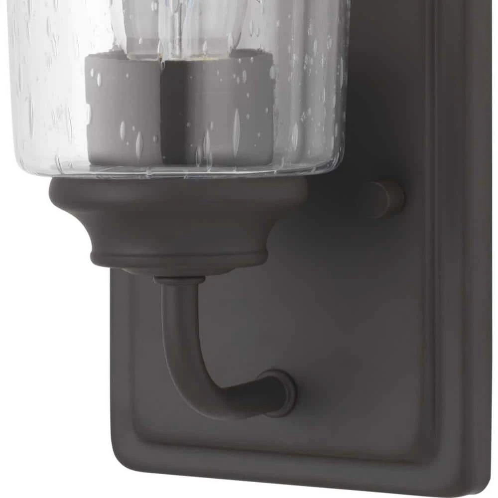 Evangeline 4.5 in. 1-Light Modern Bronze Indoor Wall Farmhouse Sconce with Clear Seeded Glass Shade by Hampton Bay 13 Evangeline 4.5 in. 1-Light Modern Bronze Indoor Wall Farmhouse Sconce with Clear Seeded Glass Shade by Hampton Bay - Image 13