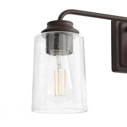 Evangeline 23 in. 3-Light Modern Bronze Farmhouse Bathroom Vanity Light with Clear Seeded Glass Shades by Hampton Bay -Hampton Bay Sales modern bronze hampton bay vanity lighting 1016hbmbzdi 66 1000
