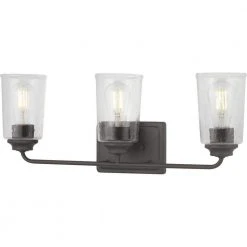 Evangeline 23 in. 3-Light Modern Bronze Farmhouse Bathroom Vanity Light with Clear Seeded Glass Shades by Hampton Bay -Hampton Bay Sales modern bronze hampton bay vanity lighting 1016hbmbzdi c3 1000