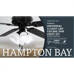 Gazelle 4-Light LED Natural Iron Universal Ceiling Fan Light Kit by Hampton Bay -Hampton Bay Sales natural iron hampton bay ceiling fan light kits 91306 44 1000