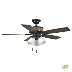 Riverwalk 42 in. Indoor/Outdoor LED Natural Iron Wet Rated Ceiling Fan with Light Kit and 5 ABS Weatherproof Blades by Hampton Bay -Hampton Bay Sales natural iron hampton bay ceiling fans with lights 43242 1d 1000