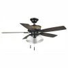Riverwalk 42 in. Indoor/Outdoor LED Natural Iron Wet Rated Ceiling Fan with Light Kit and 5 ABS Weatherproof Blades by Hampton Bay