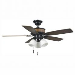 Riverwalk 42 in. Indoor/Outdoor LED Natural Iron Wet Rated Ceiling Fan with Light Kit and 5 ABS Weatherproof Blades by Hampton Bay