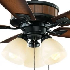 Riverwalk 42 in. Indoor/Outdoor LED Natural Iron Wet Rated Ceiling Fan with Light Kit and 5 ABS Weatherproof Blades by Hampton Bay -Hampton Bay Sales natural iron hampton bay ceiling fans with lights 43242 c3 1000