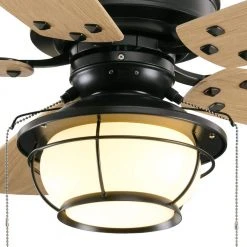 North Shoreline 46 in. LED Indoor/Outdoor Natural Iron Ceiling Fan with Light Kit by Hampton Bay -Hampton Bay Sales natural iron hampton bay ceiling fans with lights 51546 31 1000