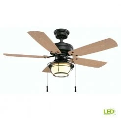 North Shoreline 46 in. LED Indoor/Outdoor Natural Iron Ceiling Fan with Light Kit by Hampton Bay -Hampton Bay Sales natural iron hampton bay ceiling fans with lights 51546 76 1000