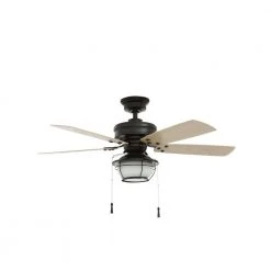 North Shoreline 46 in. LED Indoor/Outdoor Natural Iron Ceiling Fan with Light Kit by Hampton Bay -Hampton Bay Sales natural iron hampton bay ceiling fans with lights 51546 77 1000
