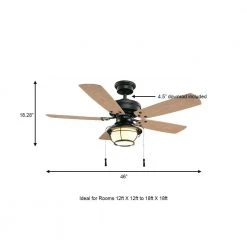 North Shoreline 46 in. LED Indoor/Outdoor Natural Iron Ceiling Fan with Light Kit by Hampton Bay -Hampton Bay Sales natural iron hampton bay ceiling fans with lights 51546 a0 1000