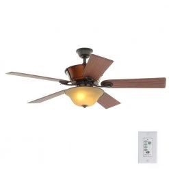 Radcliffe 52 in. Indoor/Outdoor Natural Iron Ceiling Fan with Light Kit by Hampton Bay