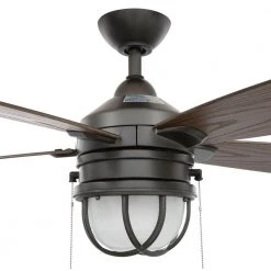 Seaport 52 in. LED Indoor/Outdoor Natural Iron Ceiling Fan with Light Kit by Hampton Bay -Hampton Bay Sales natural iron hampton bay ceiling fans with lights al634 ni 40 1000