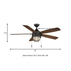 Seaport 52 in. LED Indoor/Outdoor Natural Iron Ceiling Fan with Light Kit by Hampton Bay -Hampton Bay Sales natural iron hampton bay ceiling fans with lights al634 ni a0 1000
