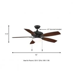 Gazebo III 52 in. Indoor/Outdoor Natural Iron Ceiling Fan with Light Kit by Hampton Bay -Hampton Bay Sales natural iron hampton bay ceiling fans with lights yg836a ni a0 1000