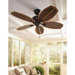 Palm Beach II 48 in. Indoor/Outdoor Natural Iron Ceiling Fan by Hampton Bay -Hampton Bay Sales natural iron hampton bay ceiling fans without lights 59299 66 1000