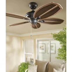 Palm Beach II 48 in. Indoor/Outdoor Natural Iron Ceiling Fan by Hampton Bay -Hampton Bay Sales natural iron hampton bay ceiling fans without lights 59299 77 1000