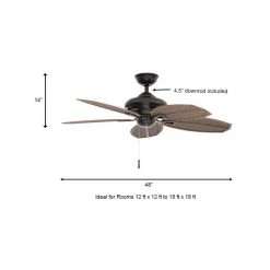 Palm Beach II 48 in. Indoor/Outdoor Natural Iron Ceiling Fan by Hampton Bay -Hampton Bay Sales natural iron hampton bay ceiling fans without lights 59299 a0 1000
