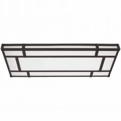 18.5 in. Linear 1-Light Natural Iron Dimmable LED Flush Mount by Hampton Bay