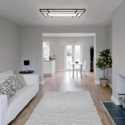 18.5 in. Linear 1-Light Natural Iron Dimmable LED Flush Mount by Hampton Bay -Hampton Bay Sales natural iron hampton bay flush mount lights hb1517l4 151 66 1000