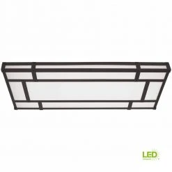 18.5 in. Linear 1-Light Natural Iron Dimmable LED Flush Mount by Hampton Bay -Hampton Bay Sales natural iron hampton bay flush mount lights hb1517l4 151 77 1000