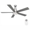 Cobram 48 in. Integrated LED Indoor Nickel Ceiling Fan with Light Kit and Remote Control by Hampton Bay