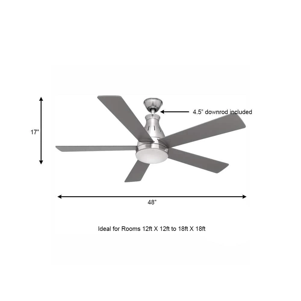 Cobram 48 in. Integrated LED Indoor Nickel Ceiling Fan with Light Kit and Remote Control by Hampton Bay 3 Cobram 48 in. Integrated LED Indoor Nickel Ceiling Fan with Light Kit and Remote Control by Hampton Bay - Image 3