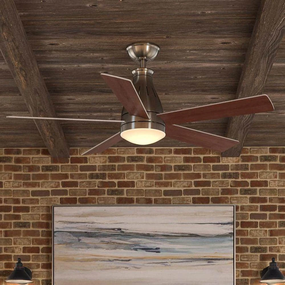 Cobram 48 in. Integrated LED Indoor Nickel Ceiling Fan with Light Kit and Remote Control by Hampton Bay 2 Cobram 48 in. Integrated LED Indoor Nickel Ceiling Fan with Light Kit and Remote Control by Hampton Bay - Image 2