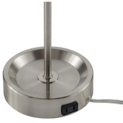 17 in. Brushed Nickel Table Lamp with Power Outlet by Hampton Bay -Hampton Bay Sales nickel hampton bay table lamps 22169 000 c3 1000