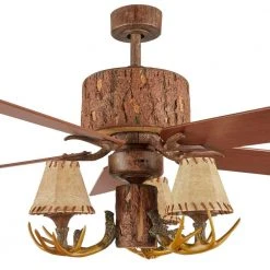 Lodge 52 in. LED Nutmeg Ceiling Fan with Light and Remote Control by Hampton Bay -Hampton Bay Sales nutmeg hampton bay ceiling fans with lights yg098b nm 76 1000