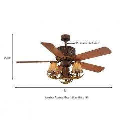 Lodge 52 in. LED Nutmeg Ceiling Fan with Light and Remote Control by Hampton Bay -Hampton Bay Sales nutmeg hampton bay ceiling fans with lights yg098b nm a0 1000