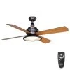 Valle Paraiso 52 in. Indoor Oil-Rubbed Bronze Ceiling Fan with Light Kit and Remote Control by Hampton Bay