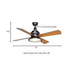 Valle Paraiso 52 in. Indoor Oil-Rubbed Bronze Ceiling Fan with Light Kit and Remote Control by Hampton Bay -Hampton Bay Sales oil rubbed bronze hampton bay ceiling fans with lights 14036 a0 1000