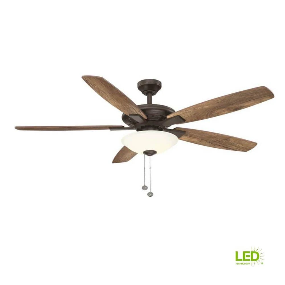 Menage 56 in. Integrated LED Indoor Low Profile Oil Rubbed Bronze Ceiling Fan with Light Kit by Hampton Bay 5 Menage 56 in. Integrated LED Indoor Low Profile Oil Rubbed Bronze Ceiling Fan with Light Kit by Hampton Bay - Image 5