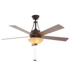 Everbilt 54 in. Indoor Oil-Rubbed Bronze Ceiling Fan with Light Kit by Hampton Bay