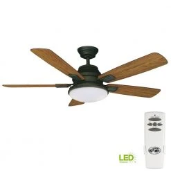 Latham 52 in. LED Indoor Oil Rubbed Bronze Ceiling Fan with Light Kit and Remote Control by Hampton Bay -Hampton Bay Sales oil rubbed bronze hampton bay ceiling fans with lights 51353 1d 1000