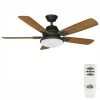 Latham 52 in. LED Indoor Oil Rubbed Bronze Ceiling Fan with Light Kit and Remote Control by Hampton Bay