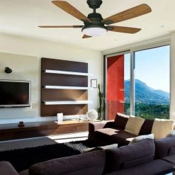 Latham 52 in. LED Indoor Oil Rubbed Bronze Ceiling Fan with Light Kit and Remote Control by Hampton Bay -Hampton Bay Sales oil rubbed bronze hampton bay ceiling fans with lights 51353 e1 1000