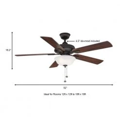Larson 52 in. LED Oil Rubbed Bronze Ceiling Fan with Light Kit by Hampton Bay -Hampton Bay Sales oil rubbed bronze hampton bay ceiling fans with lights al420 orb 40 1000