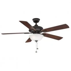 Larson 52 in. LED Oil Rubbed Bronze Ceiling Fan with Light Kit by Hampton Bay