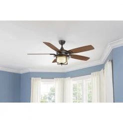 Devereaux II 52 in. LED Oil Rubbed Bronze Ceiling Fan with Light and Remote Control by Hampton Bay -Hampton Bay Sales oil rubbed bronze hampton bay ceiling fans with lights al685led orb 40 1000