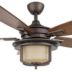 Devereaux II 52 in. LED Oil Rubbed Bronze Ceiling Fan with Light and Remote Control by Hampton Bay -Hampton Bay Sales oil rubbed bronze hampton bay ceiling fans with lights al685led orb 76 1000