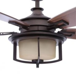 Devereaux II 52 in. LED Oil Rubbed Bronze Ceiling Fan with Light and Remote Control by Hampton Bay -Hampton Bay Sales oil rubbed bronze hampton bay ceiling fans with lights al685led orb c3 1000